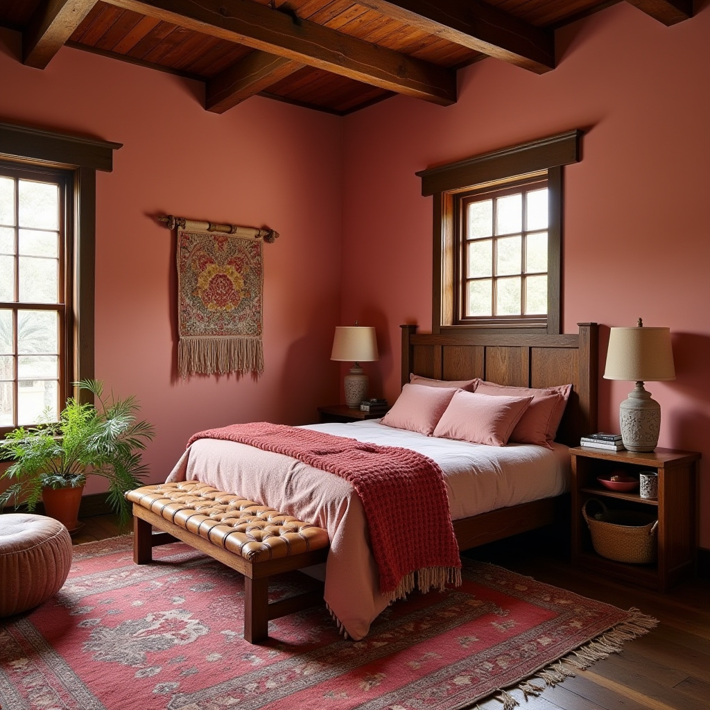 pink boho bedroom 38