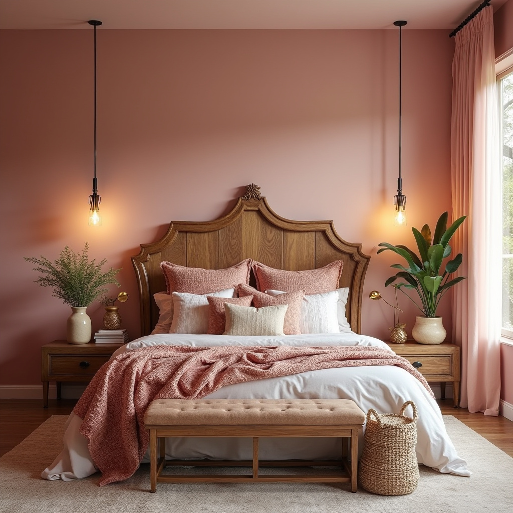 pink boho bedroom 4