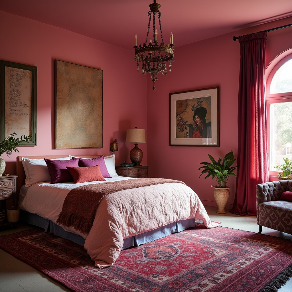 pink boho bedroom 40