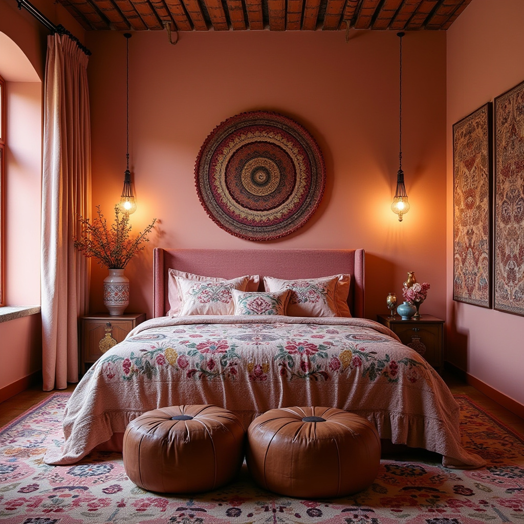 pink boho bedroom 8