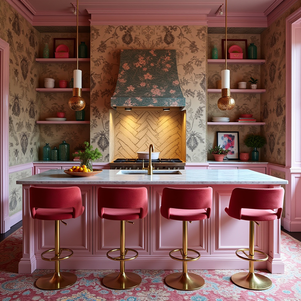 pink boho kitchen 9