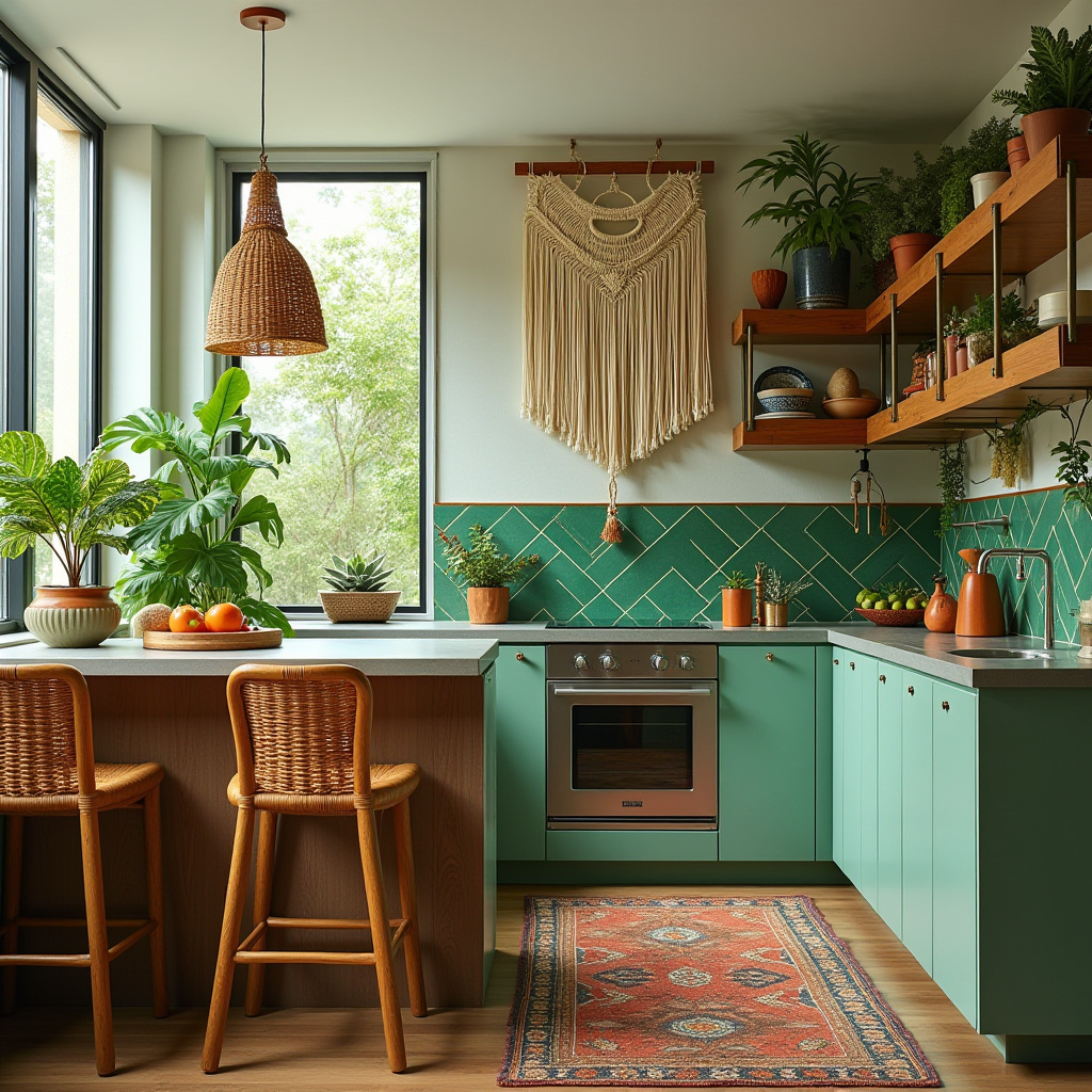 retro boho kitchen 16