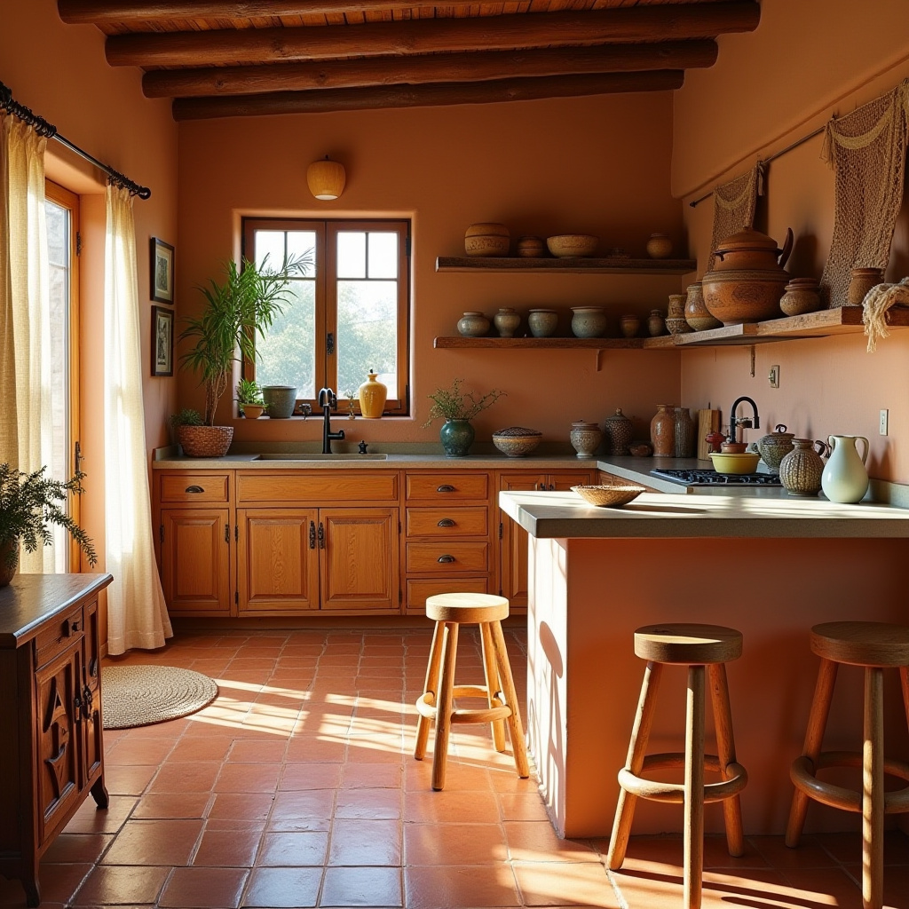 retro boho kitchen 33