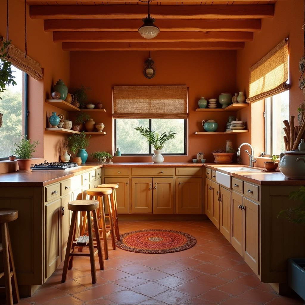 retro boho kitchen 34