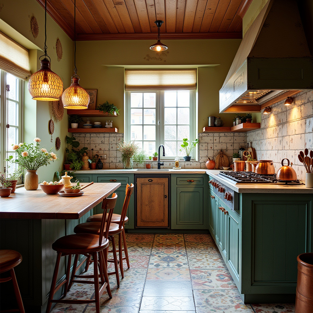 retro boho kitchen 39