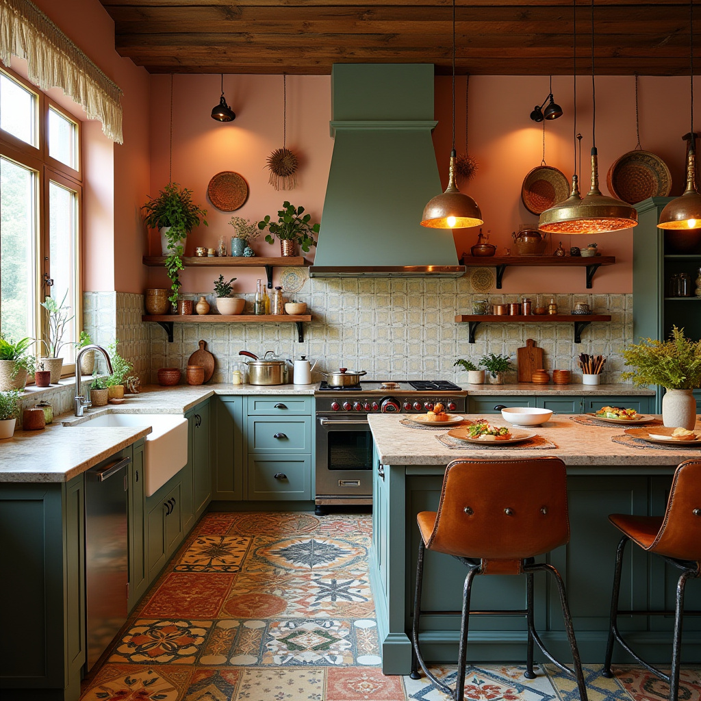 retro boho kitchen 40