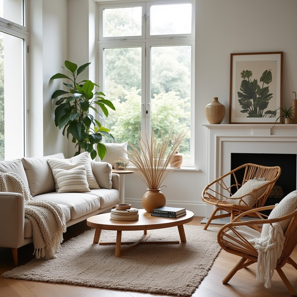 scandi boho living room 22