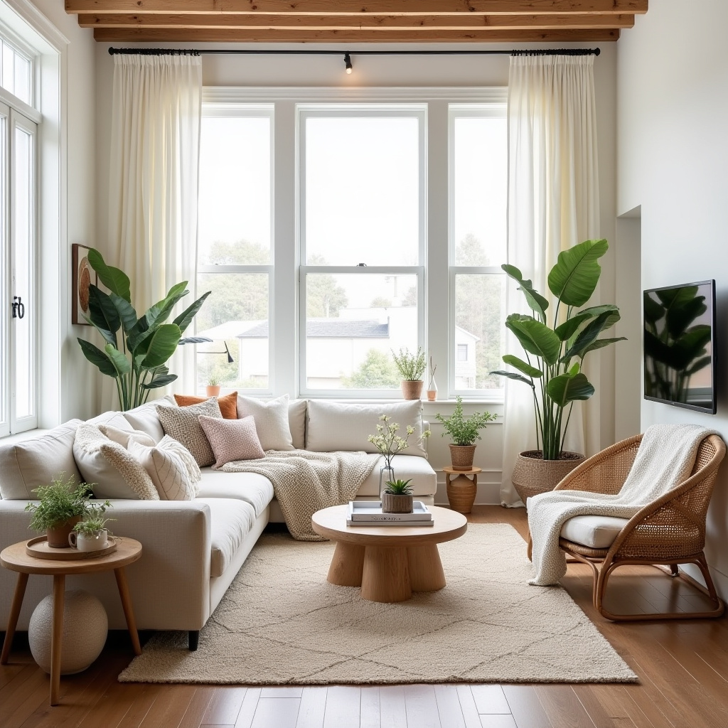 scandi boho living room 37