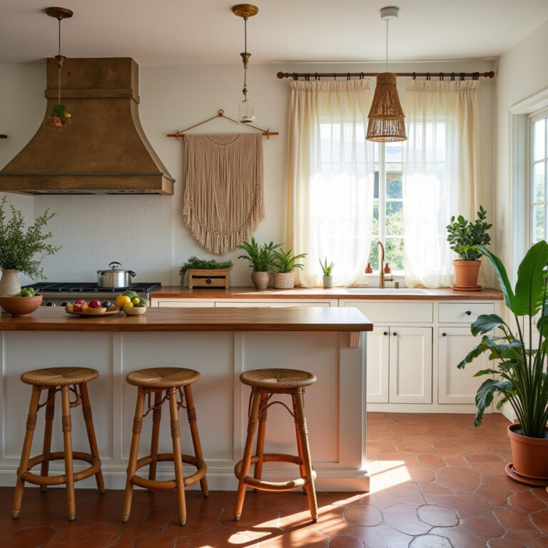 simple boho kitchen decor 1