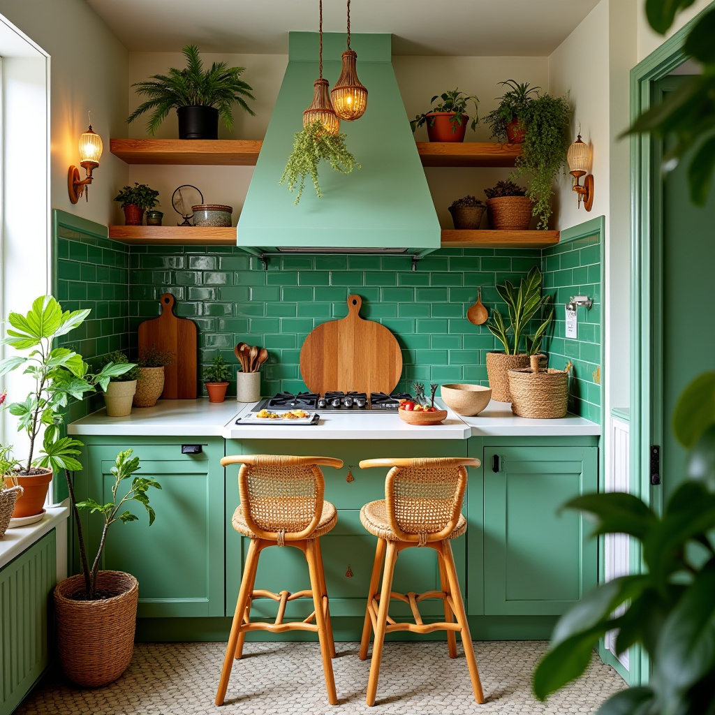 tiny boho kitchen 33