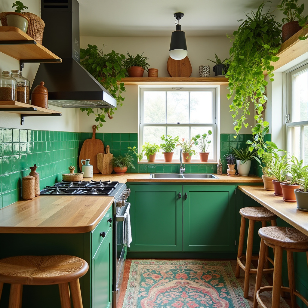 tiny boho kitchen 34