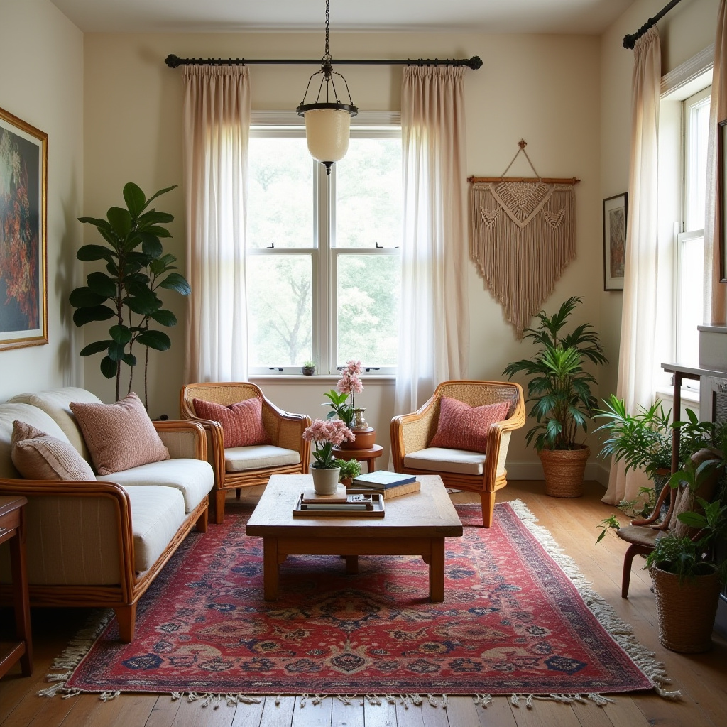 vintage boho living room 1