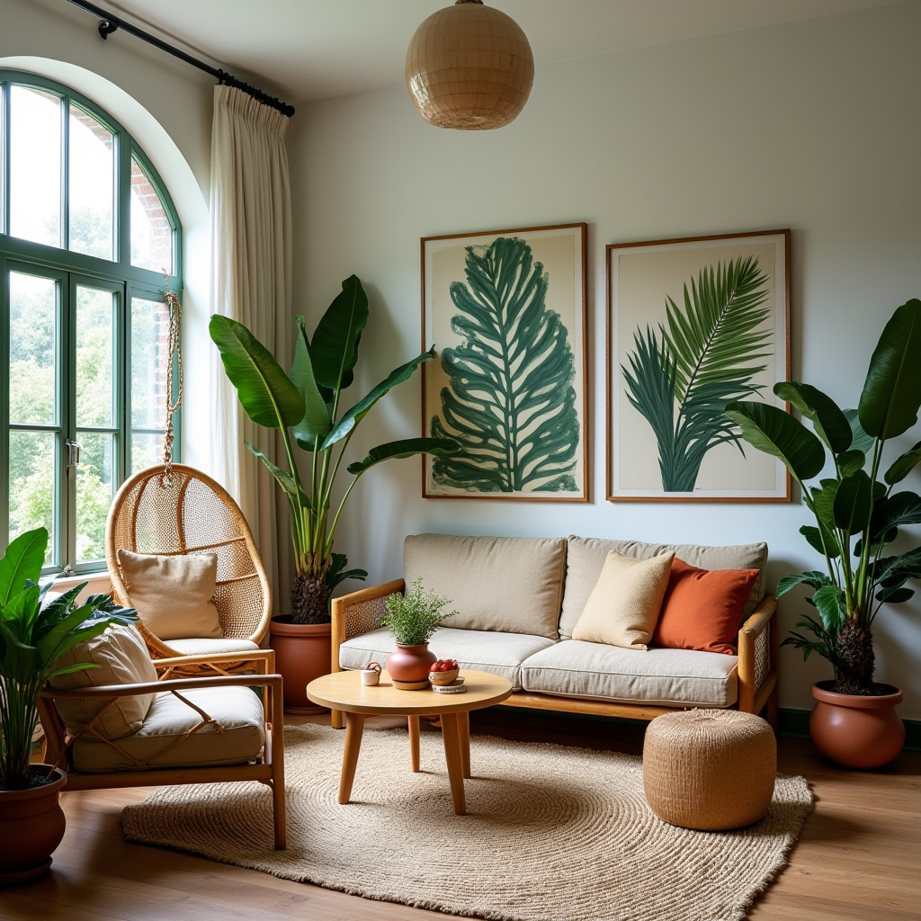 vintage boho living room 19