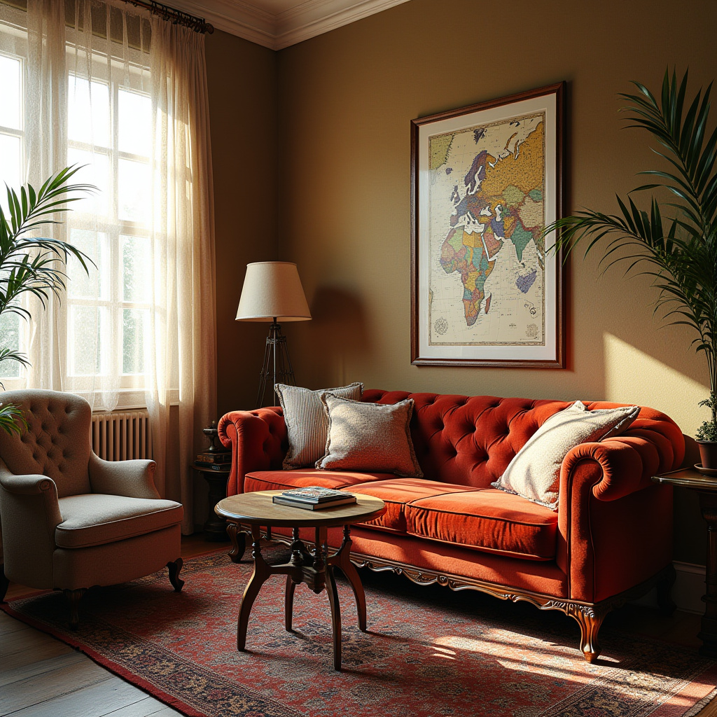 vintage boho living room 21