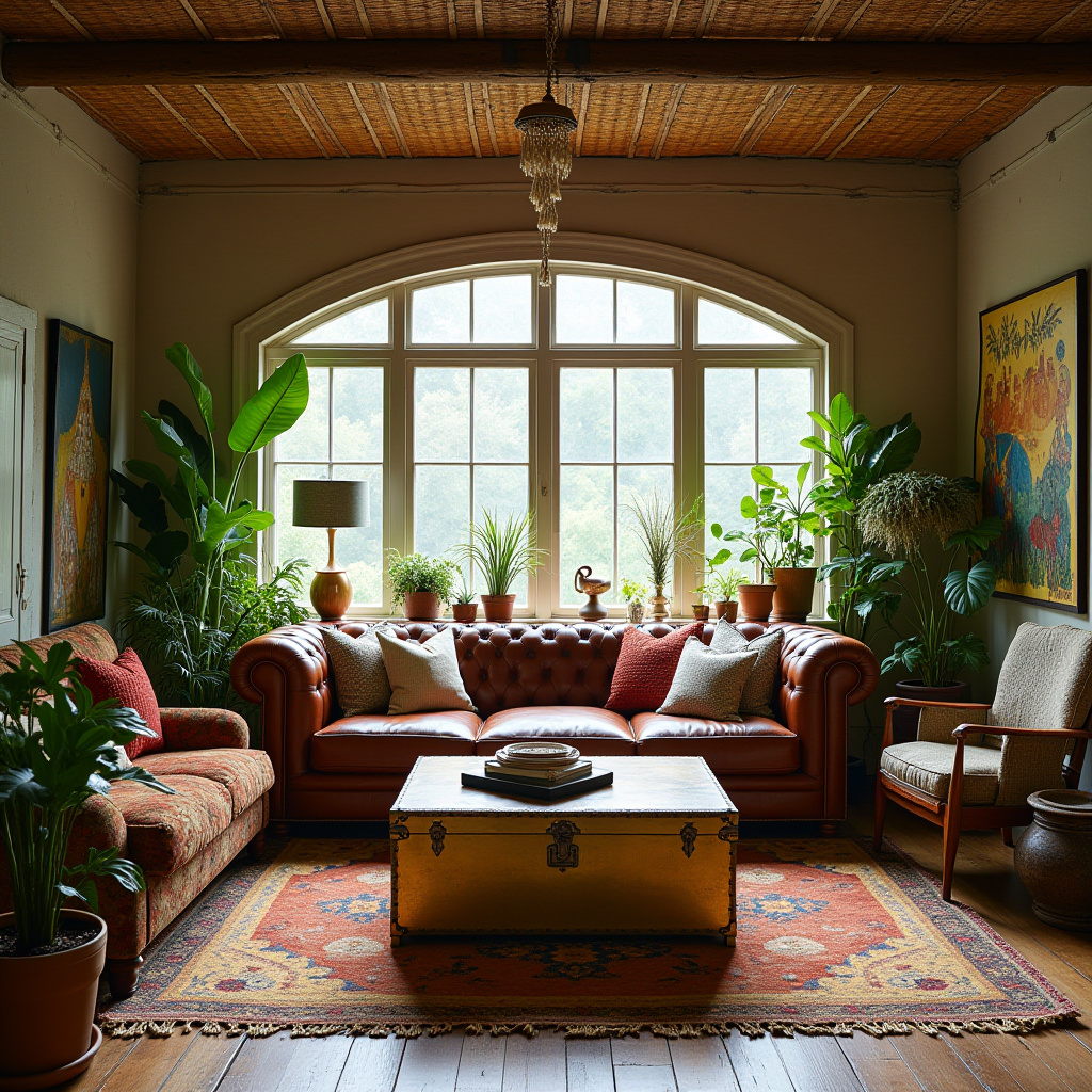 vintage boho living room 7