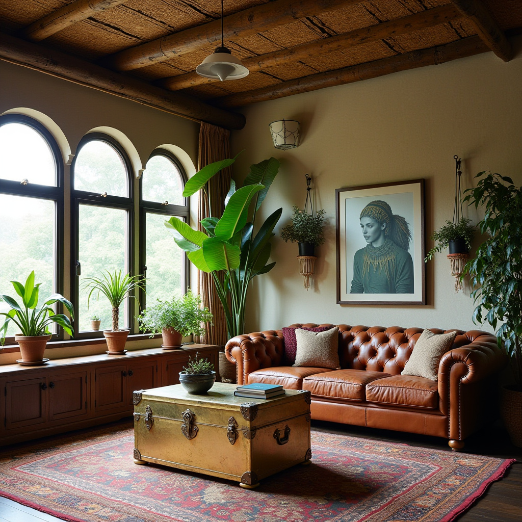 vintage boho living room 8