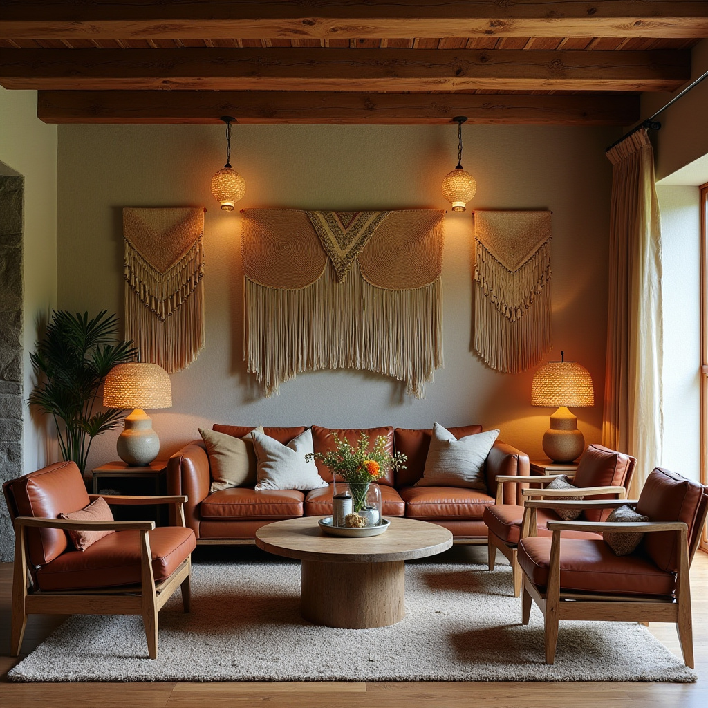 warm boho living room 10