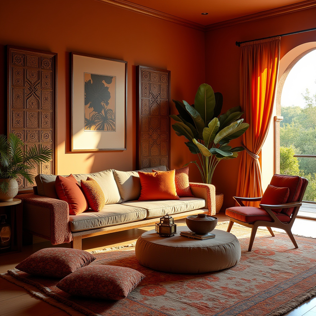 warm boho living room 13