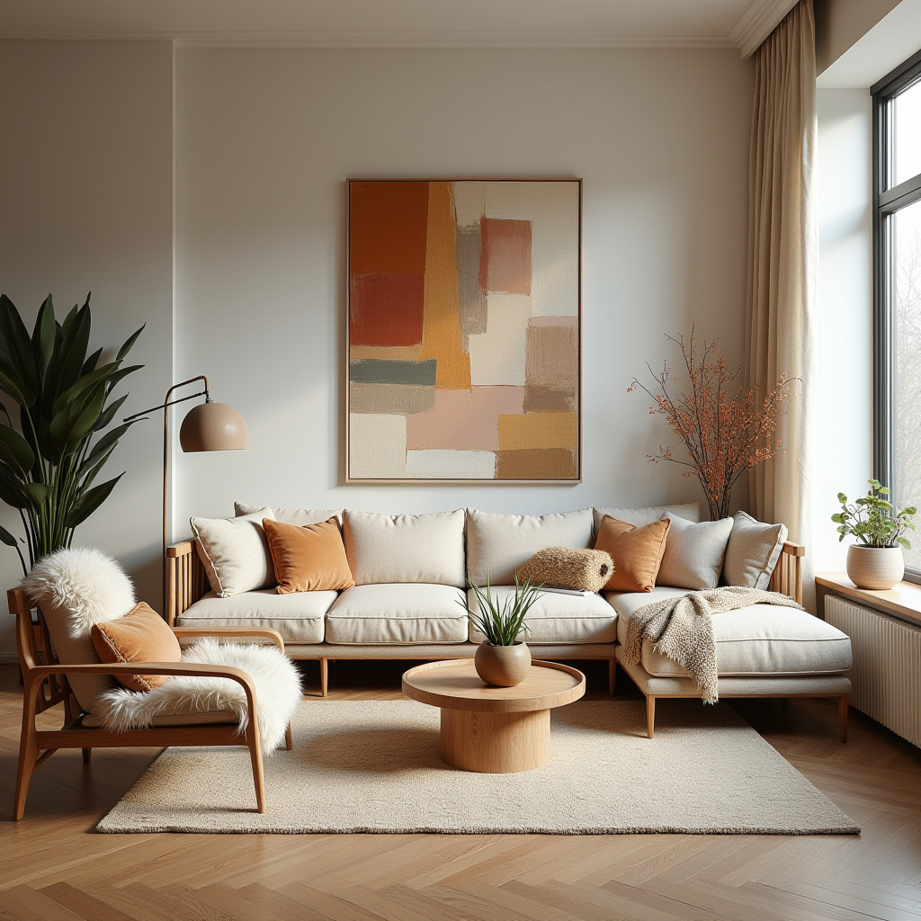 warm boho living room 15