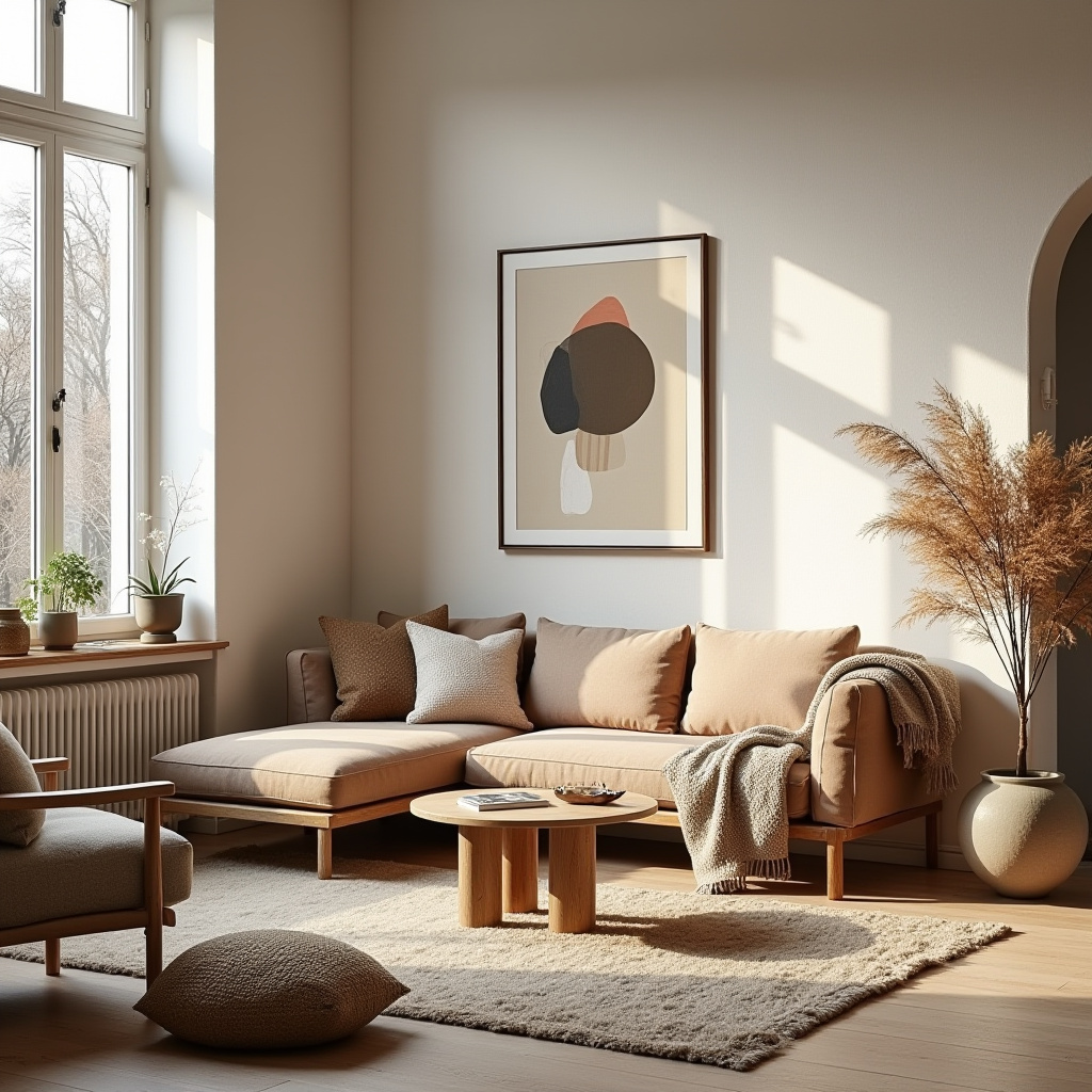 warm boho living room 16