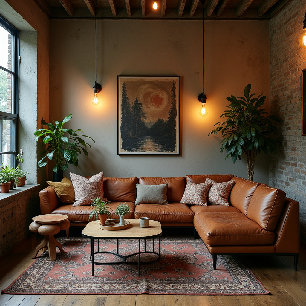 warm boho living room 17