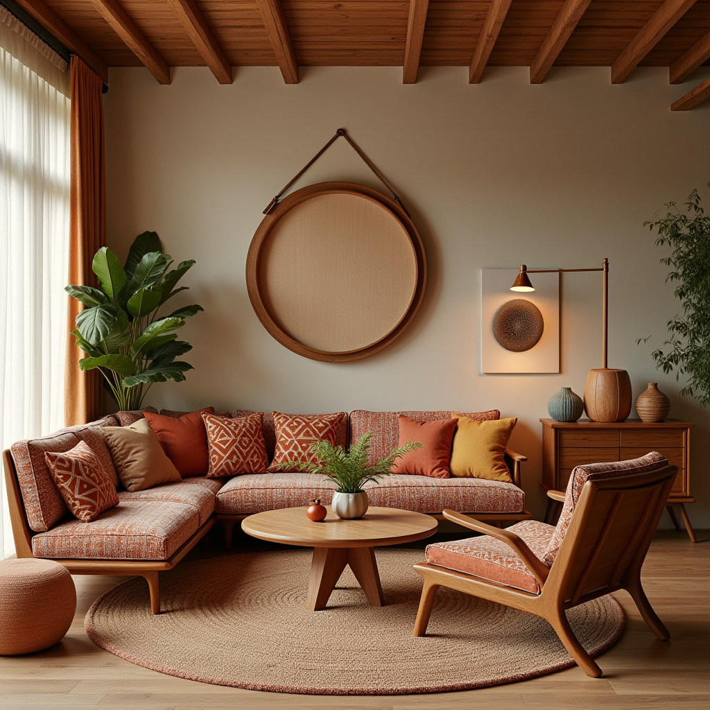 warm boho living room 22
