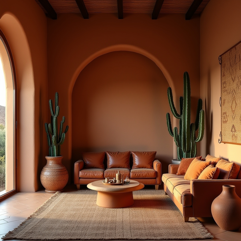 warm boho living room 29