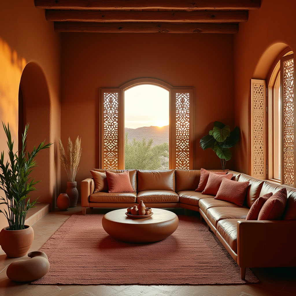 warm boho living room 30