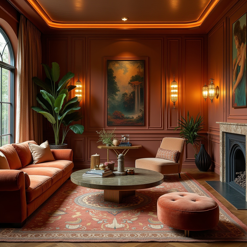 warm boho living room 32