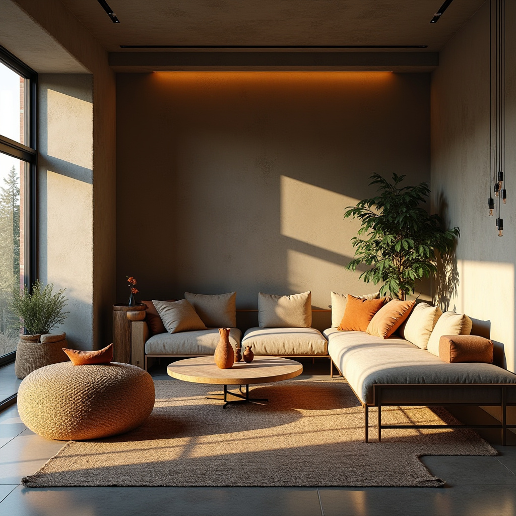 warm boho living room 35