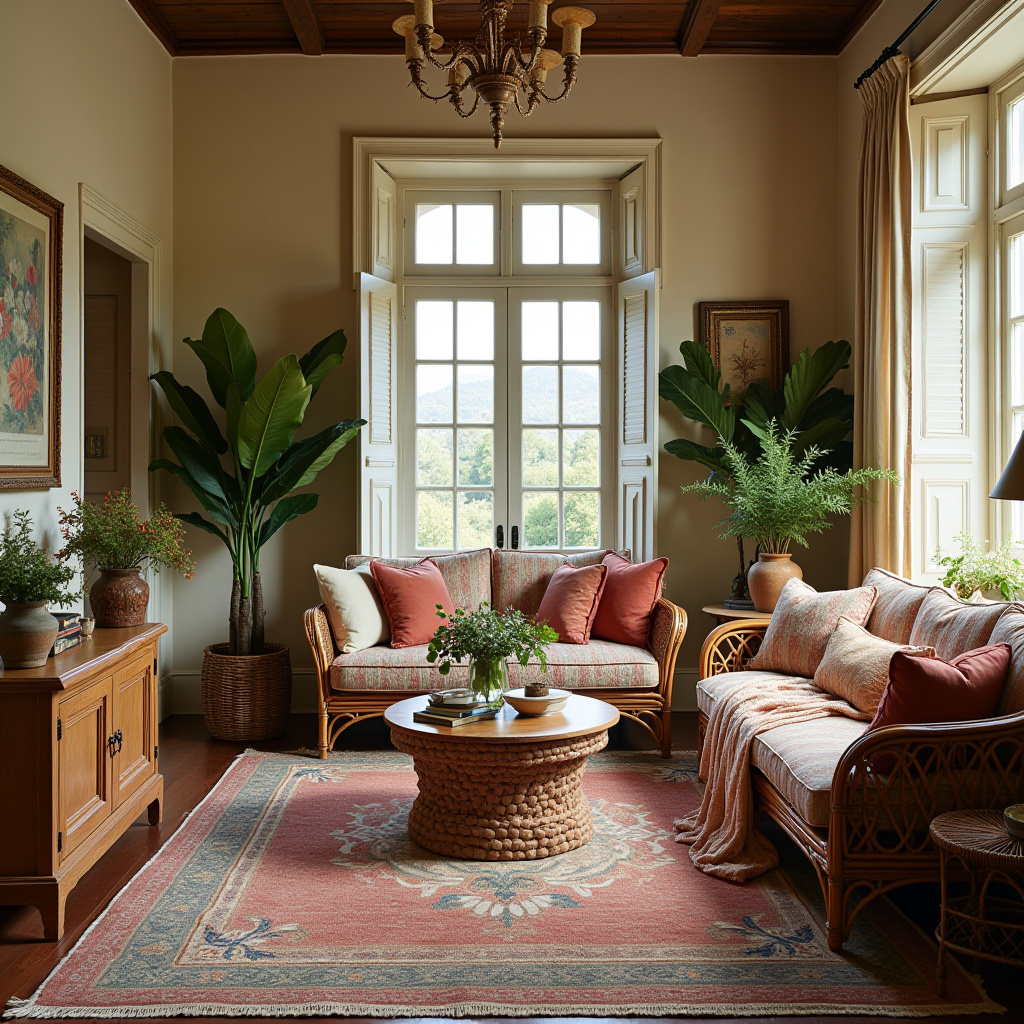 warm boho living room 39