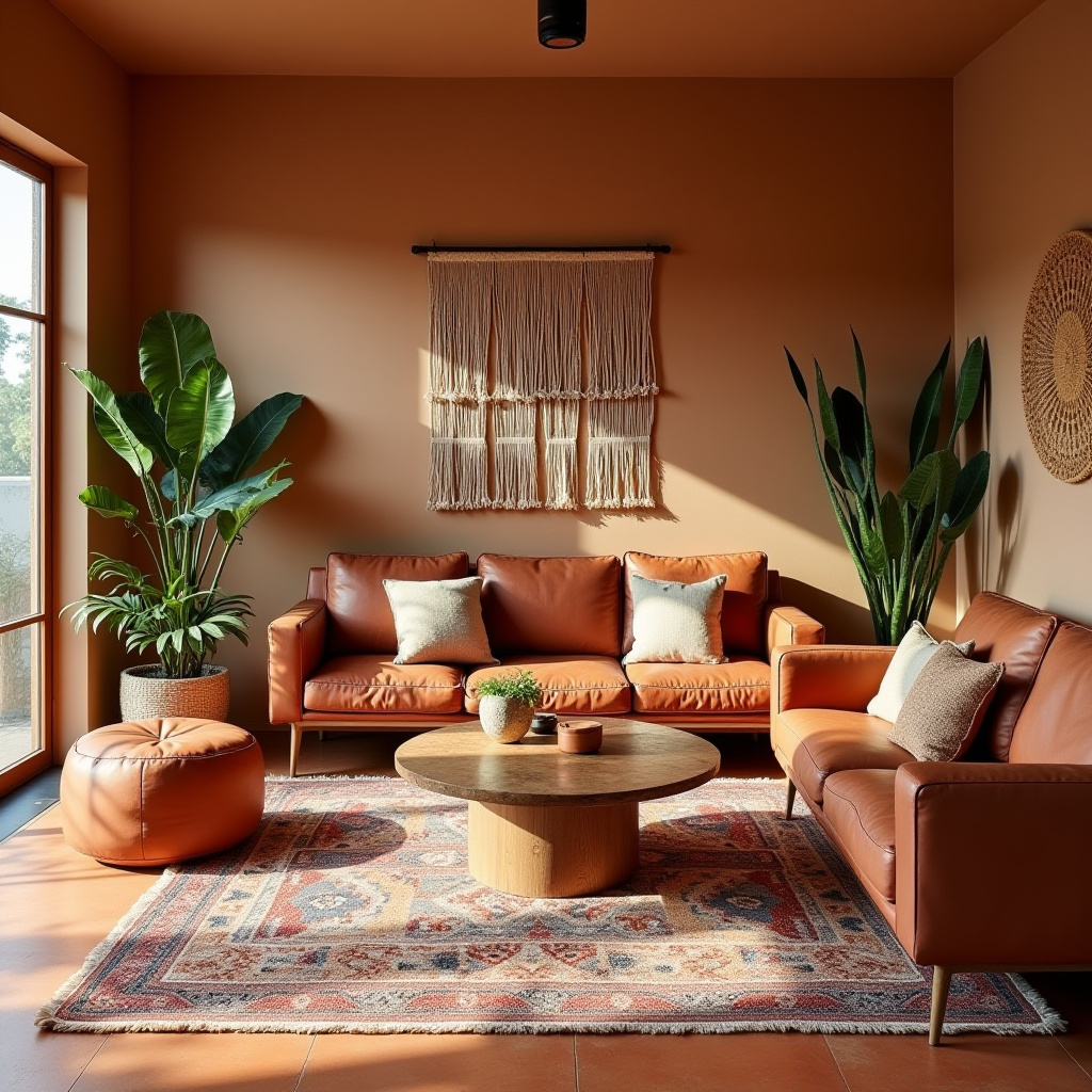 warm boho living room 4