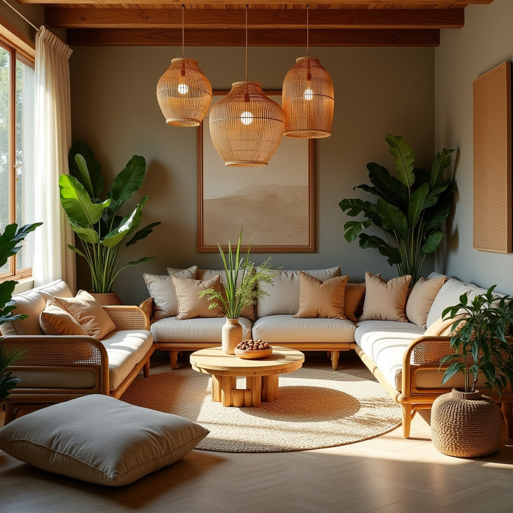 warm boho living room 6