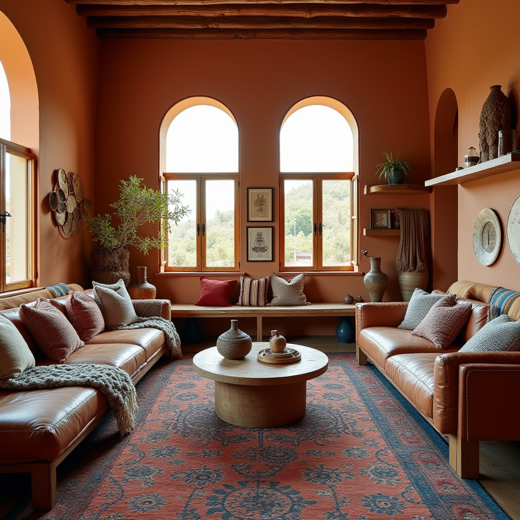 warm boho living room 7