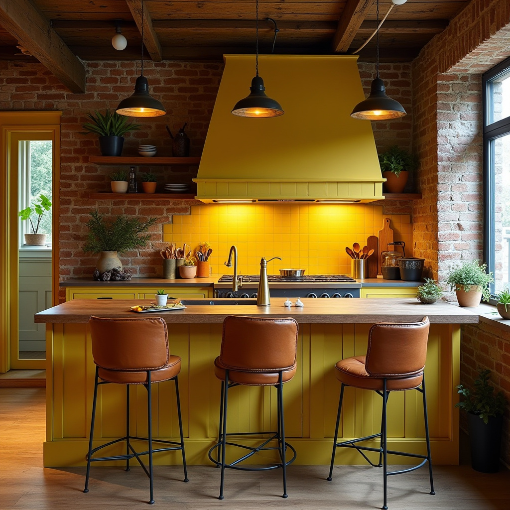 yellow boho kitchen 10