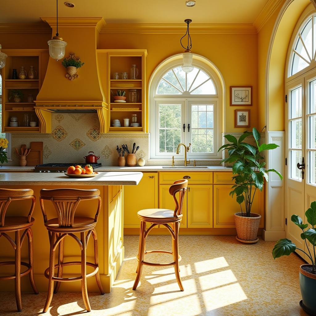 yellow boho kitchen 14