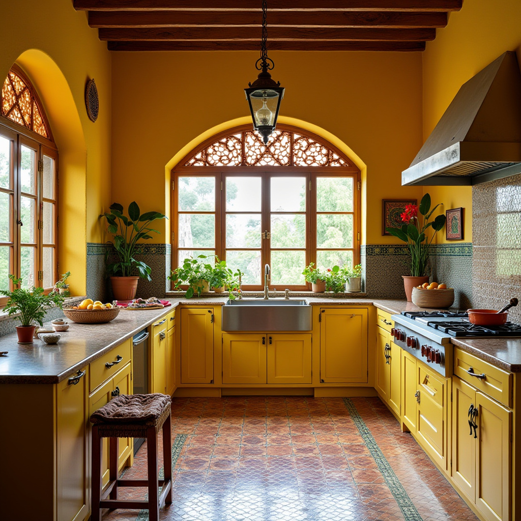 yellow boho kitchen 15