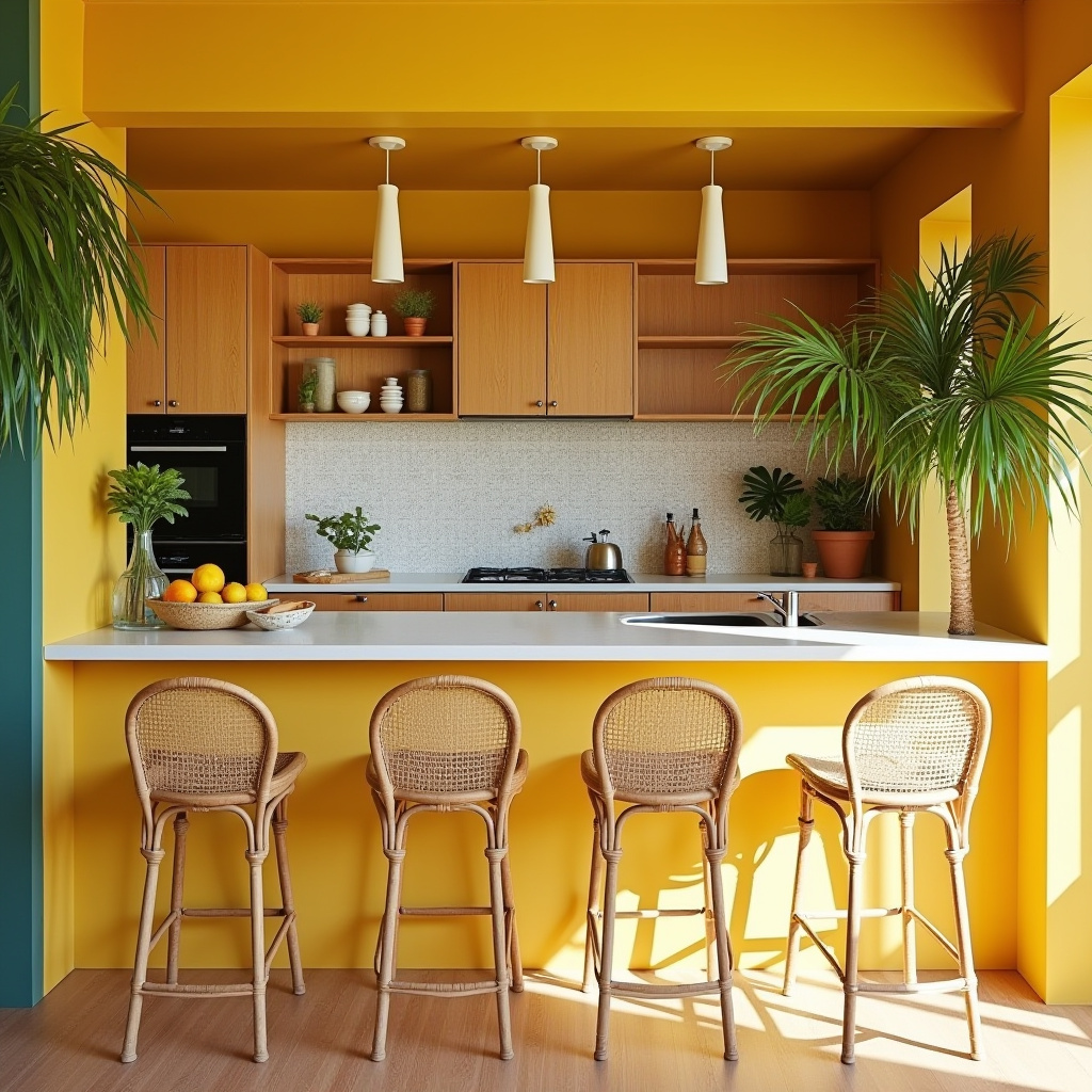 yellow boho kitchen 20