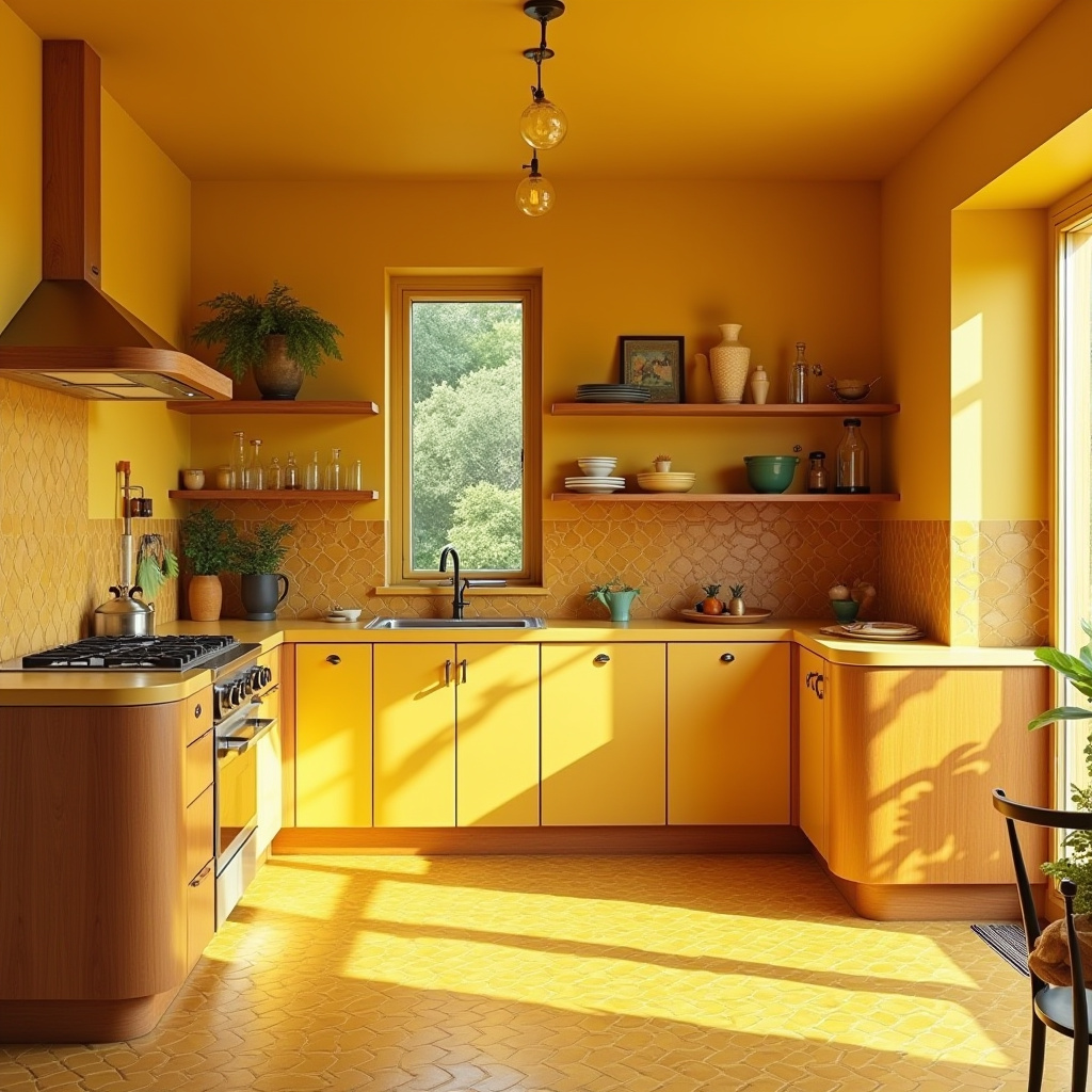 yellow boho kitchen 21