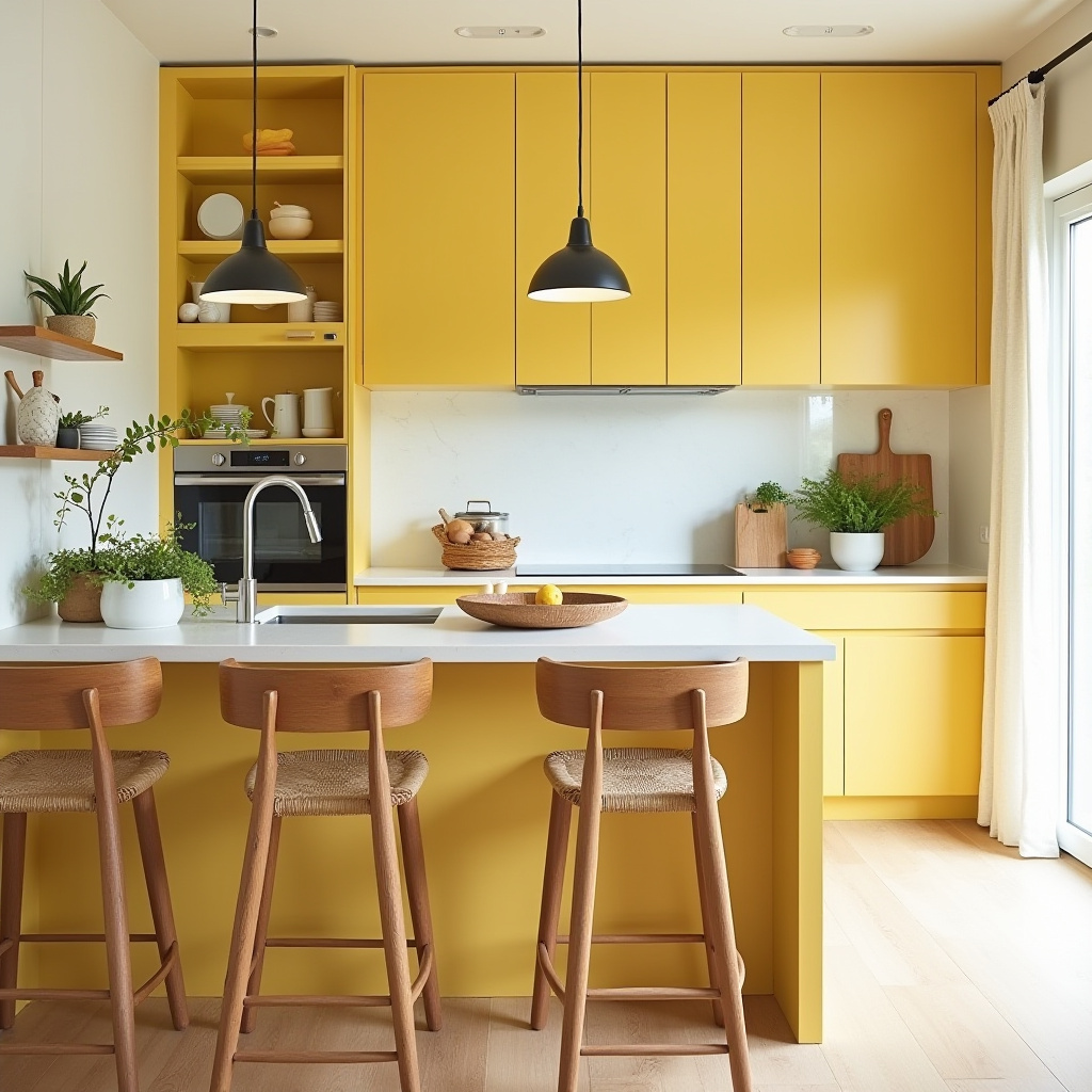 yellow boho kitchen 24