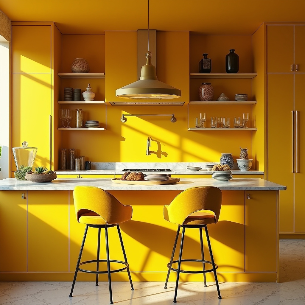 yellow boho kitchen 28