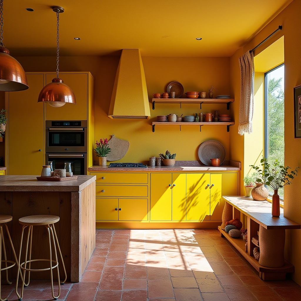 yellow boho kitchen 3
