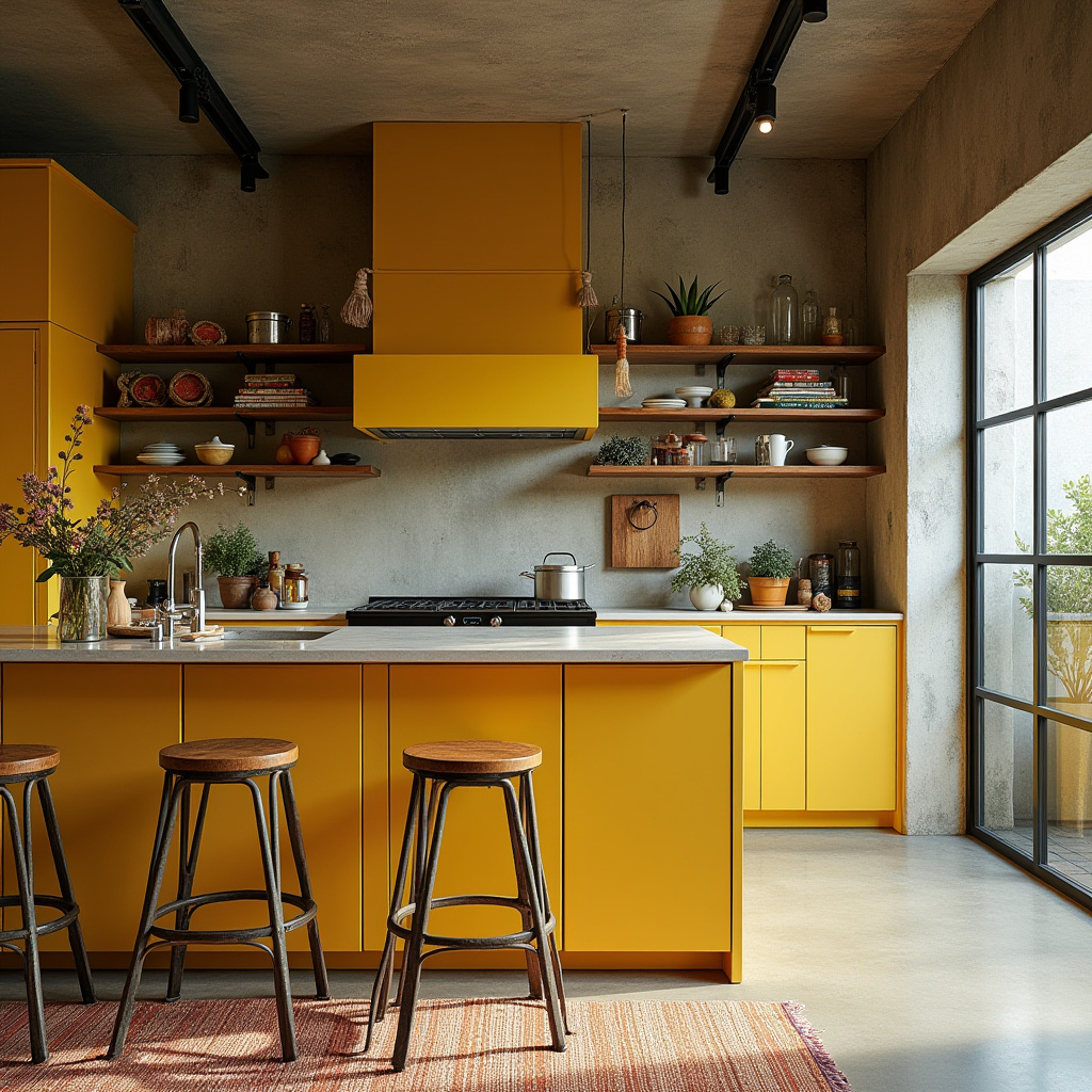 yellow boho kitchen 35