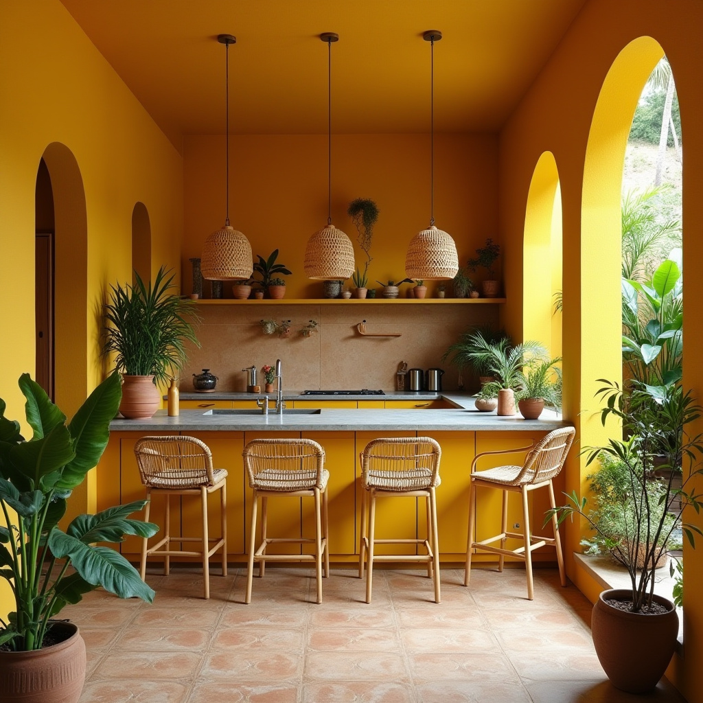 yellow boho kitchen 5